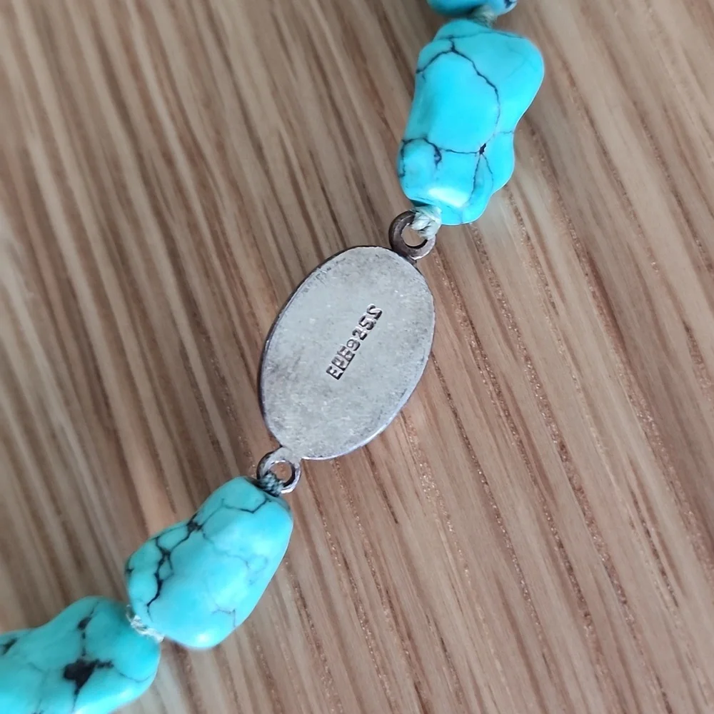 1960s Erik Poul Fenster Danish Natural Nugget Turquoise Necklace
